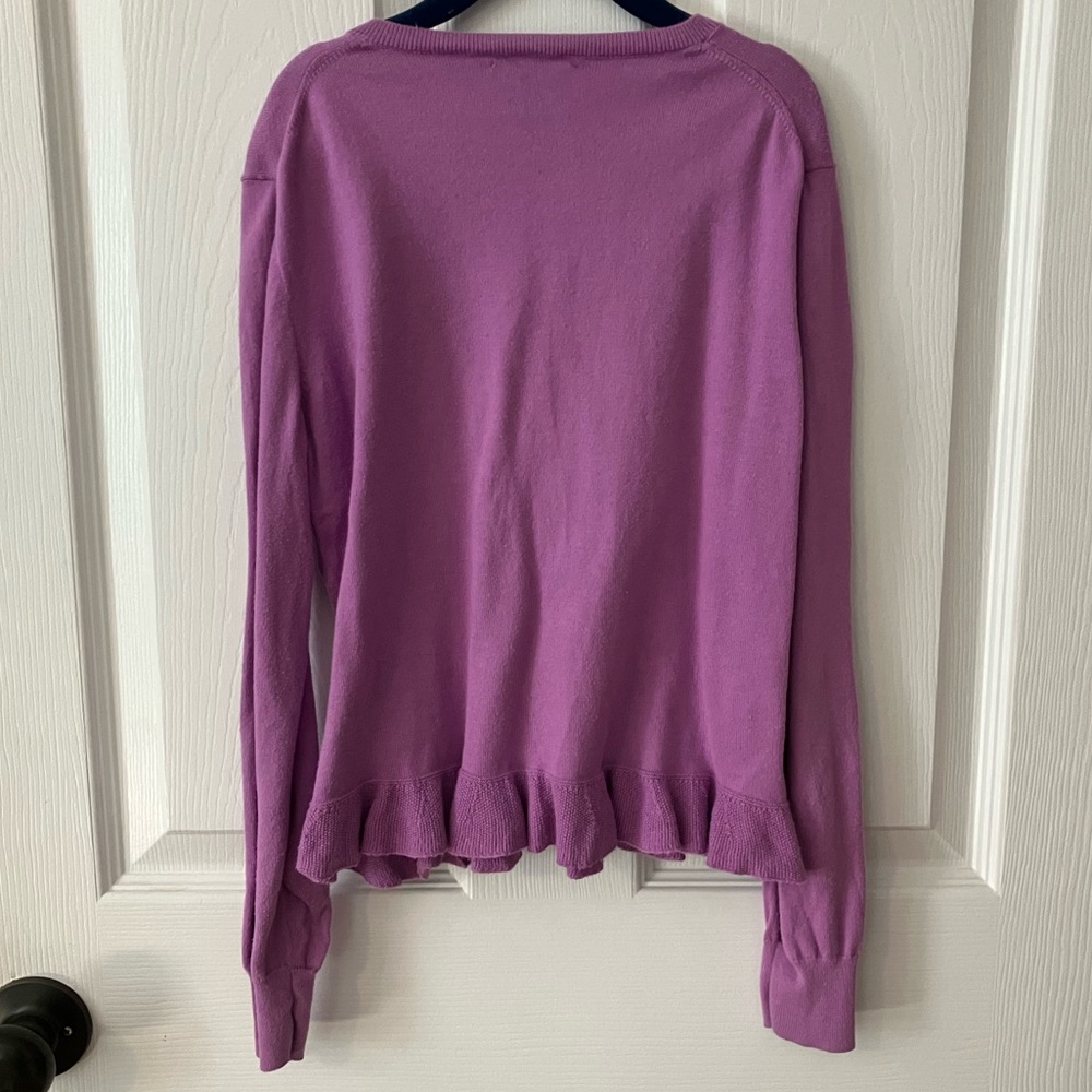 Polo Ralph Lauren Lavender Cardigan Sweater Sz 12-14 - Picture 2 of 6